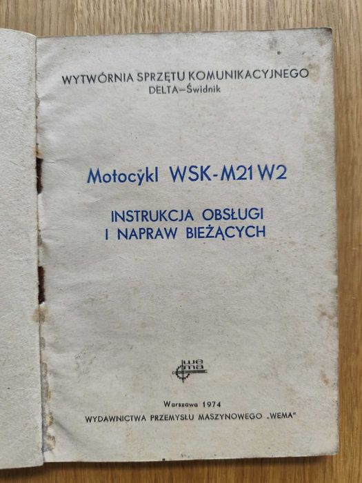 Instrukcja obsługi motocykl WSK-M21 W2