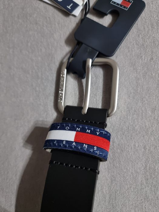 Nowy męski pasek tommy hilfiger czarny 95 cm skóra