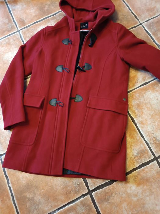 Kurtka wełniana budrysówka college preppy krótki płaszcz