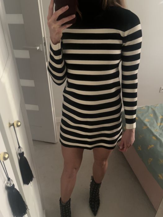 Sukienka paski zara golf sweterek