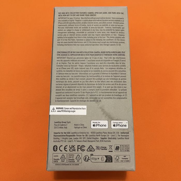 Ray-Ban Meta Wayfarer Smart Glasses, New and Sealed64409176069889122