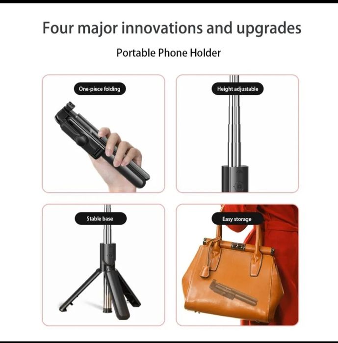 Mini tripé Bluetooth sem fio para selfies
 Obturador remoto monopé ext