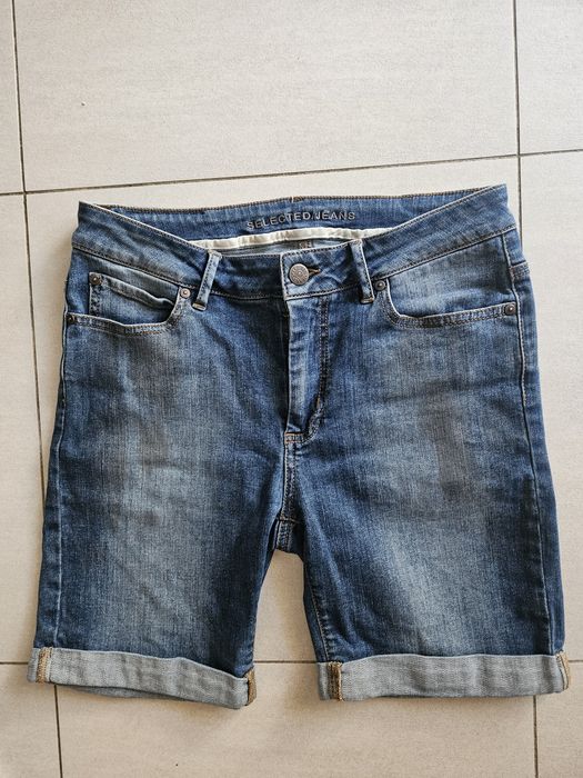 Spodenki damskie jeansowe r M 38 jeans z elastyna stan bdb