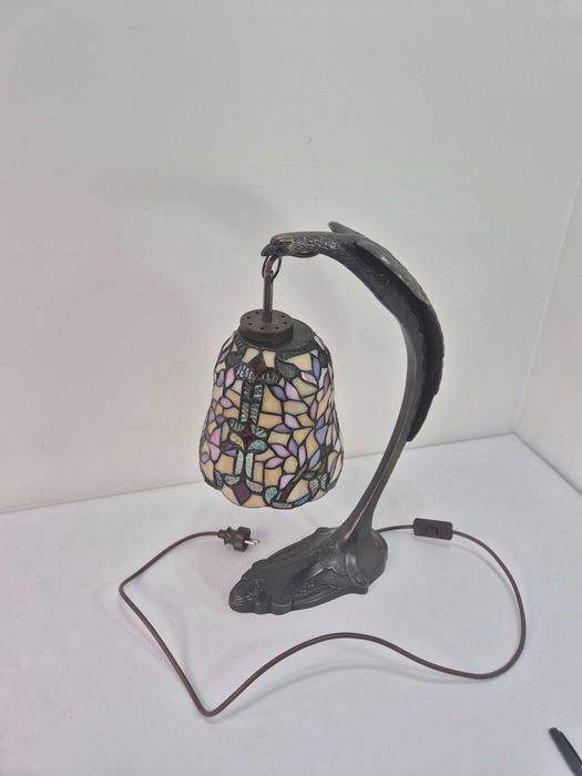Lampa witrażowa z brązu