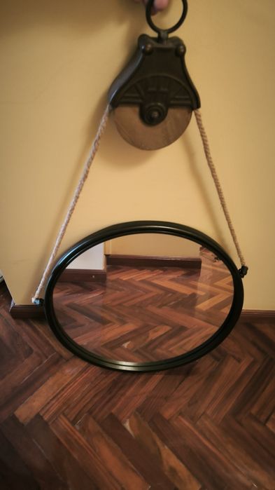 Espelho redondo gato preto