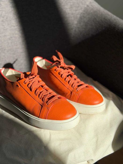 Santoni orange sneakers