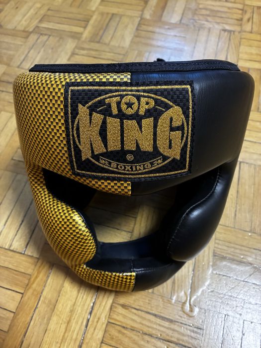 Kask bokserski TOP KING XL złoty / czarny jak nowy