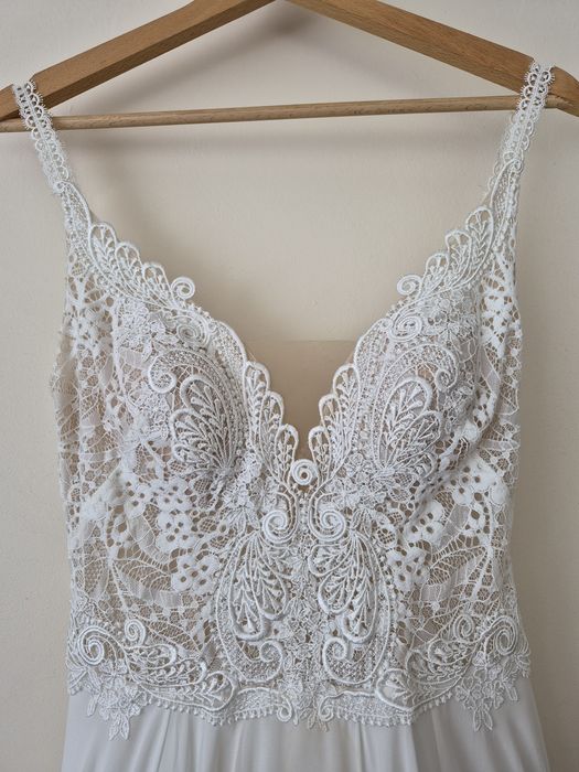 Suknia ślubna ms moda gaja boho + pokrowiec GRATIS