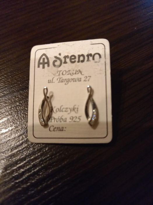 Kolczyki sztyft cyrkonie srebrne Nowe delikatne