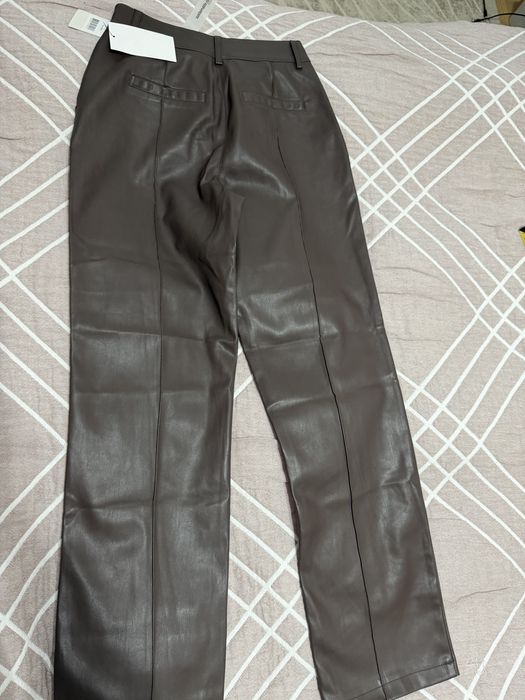 Шкіряні коричневі  штани