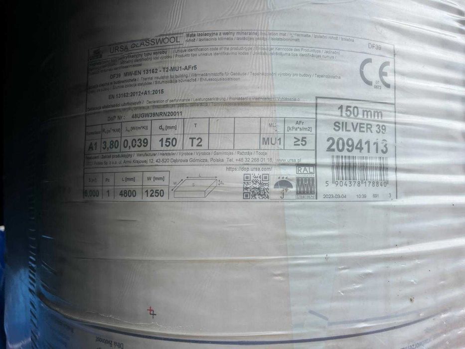 Wełna mineralna URSA 150mm  | 120mm