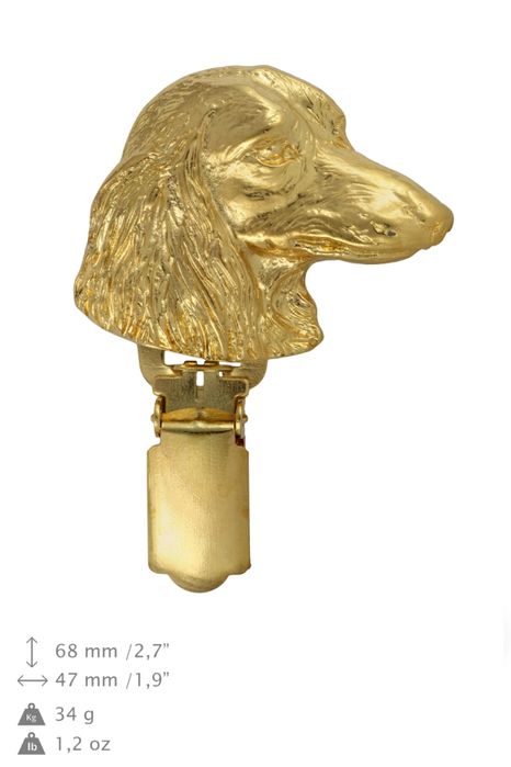 Jamnik długowłosy clipring pozłacany w pudełku Art-Dog