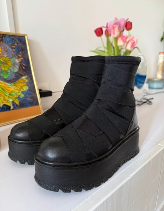 Skórzane botki kozaki 35