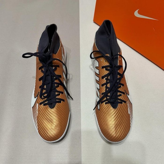 Нові сороконожки бутси футзалки Nike Air Vapor бронзові Tiempo 46 р 9