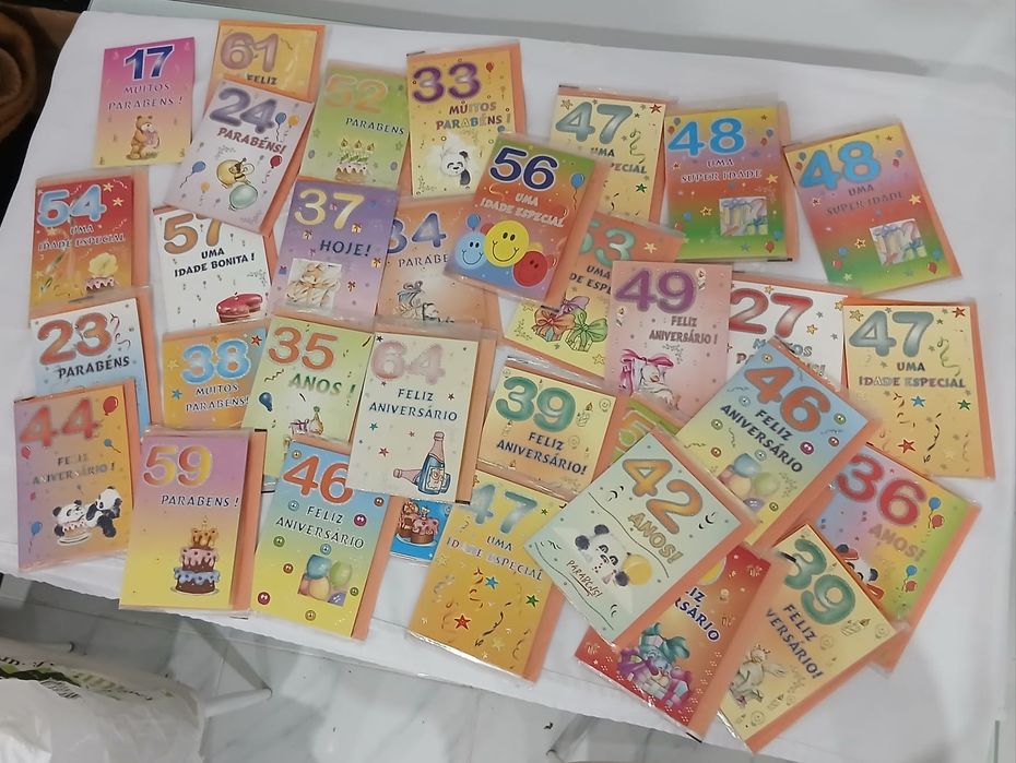 Postais de Aniversário  com Mensagens valor cada