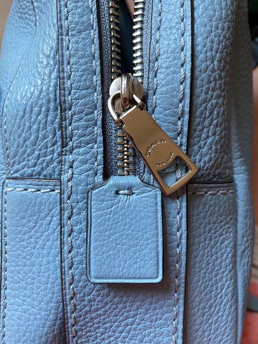 Plecak skórzany Coach niebieski