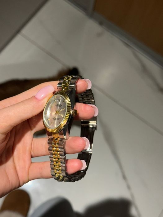 Zegarek złoto - srebro unisex na bransoletce nowy