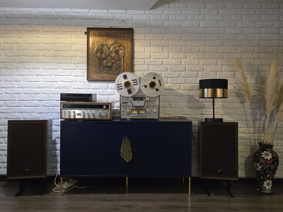Akai gx630d  magnetofon szpulowy , osłona, naby , miedziany obraz