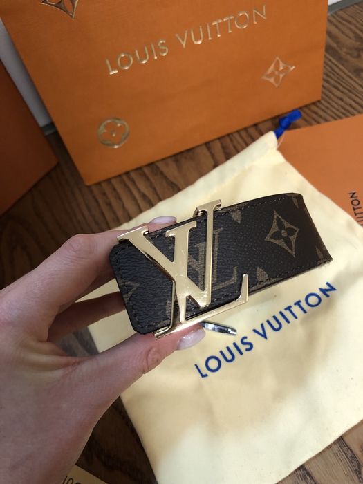 Pasek LOUIS VUITTON 80-125cm skora canvas i naturalna nr seryjny ebene
