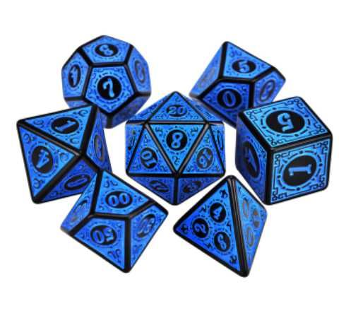 Zestaw Kości RPG Warhammer rpg DnD 7 Sztuk Niebieskie