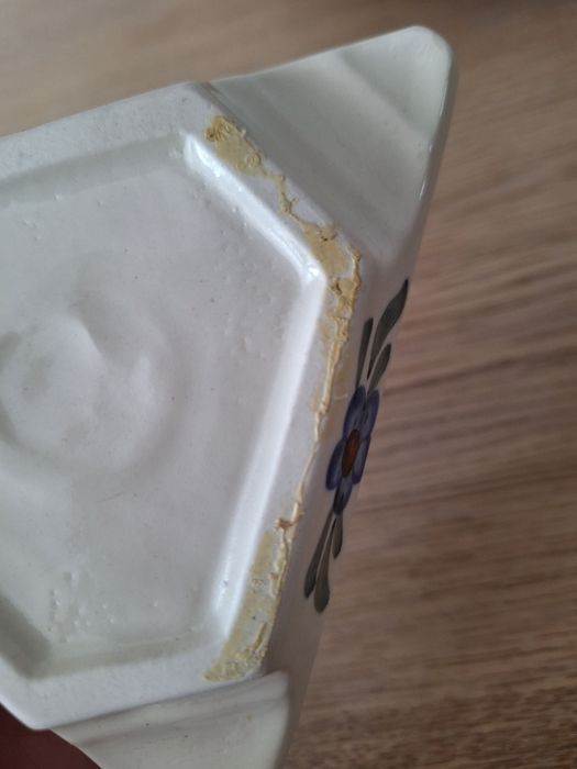 Popielniczka trójkątna PRL Fajans Włocławek