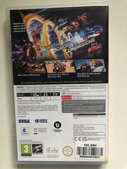 Wymiana Sonic Racing CrossWorlds PL Switch Sklep W-wa Ursynów