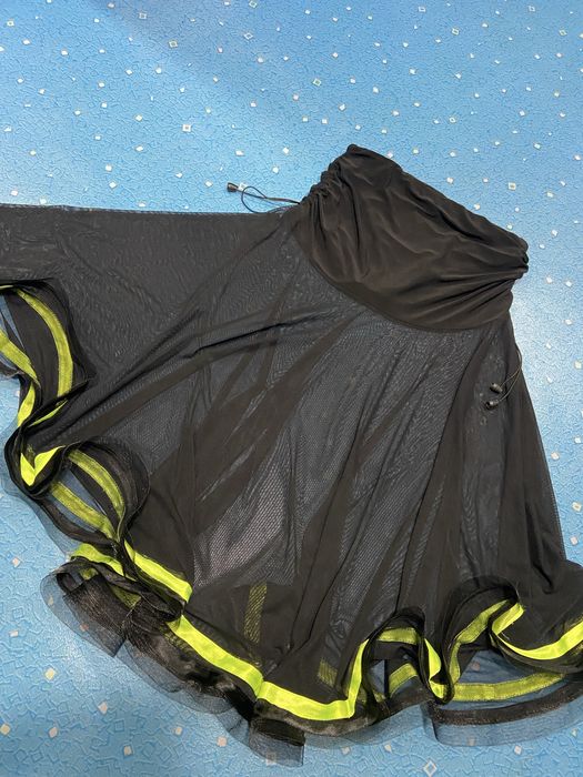 Касабланка юбка для танцев бальных латина валаны сетка