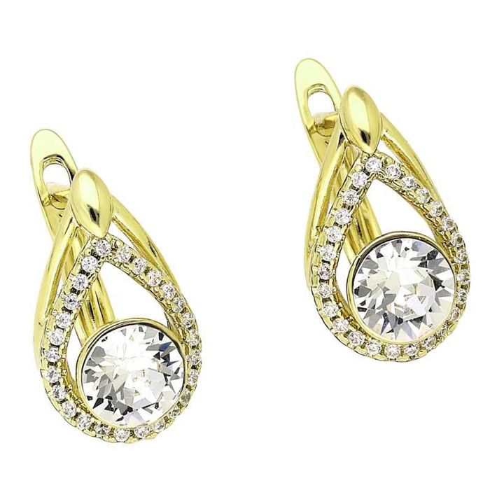 89233 Kolczyki 14k pozłacane 17/10 MM CRYSTAL Swarovski