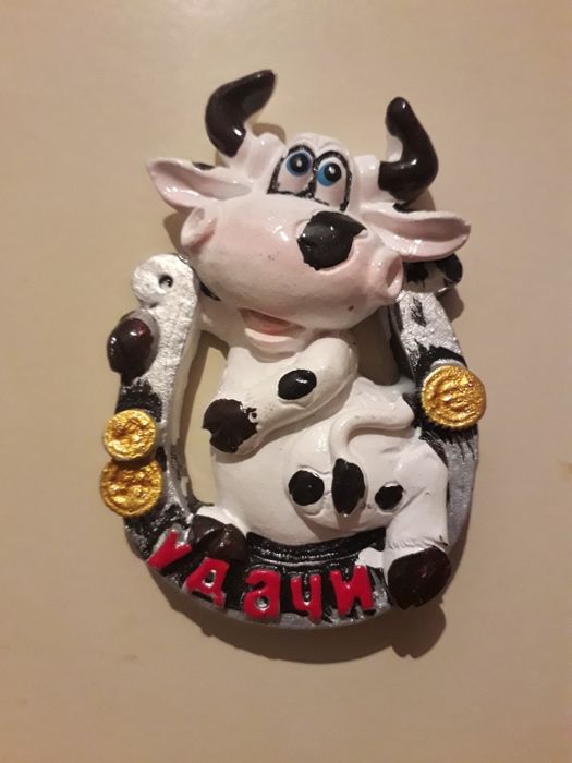 Магнитик холодильник корова подкова сувенир подарок талисман