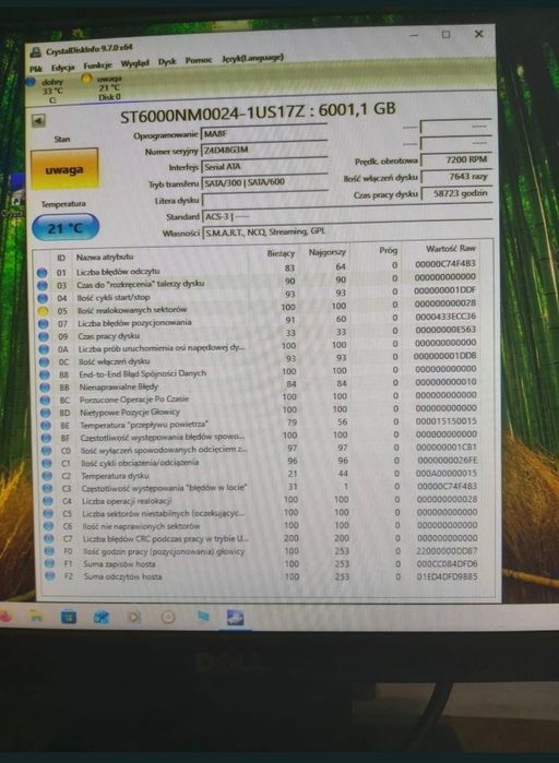 Dell Enterprise HDD 6TB | ST6000NM0024 | SATA 6Gb/s | 7200 RPM | Serwer / NAS / RAID