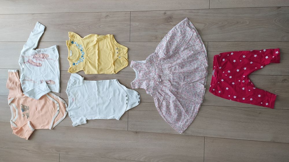 Zestaw ubranek dziewczęcych r.  68 - MIX 6 sztuk