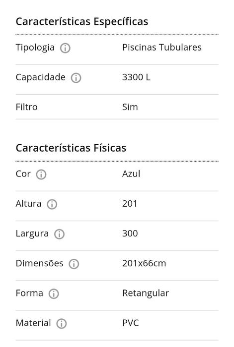Piscina Bestway 3x2m, 66cm altura (praticamente nova)