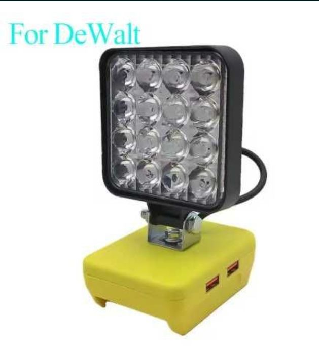 Lampa robocza budowlana DeWalt LED 18V + Ładowanie telefonu 2x USB