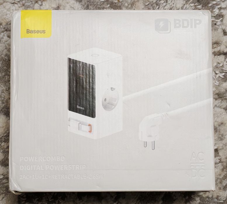 Блок живлення Baseus PowerCombo Digital PowerStrip 65W smart version