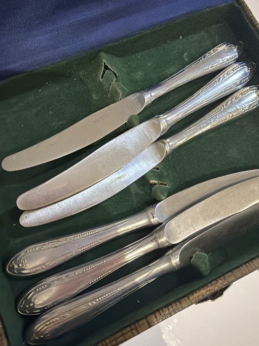 Ножі нержавіючі ссср з орнаментом в футлярі