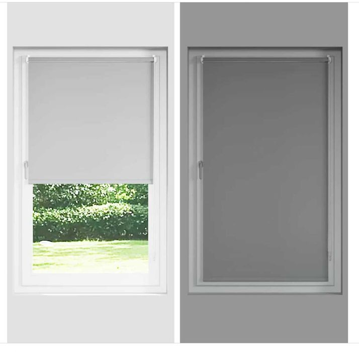 3 Persianas/Cortina de enrolar - NOVO - Azul escuro com adaptador PVC