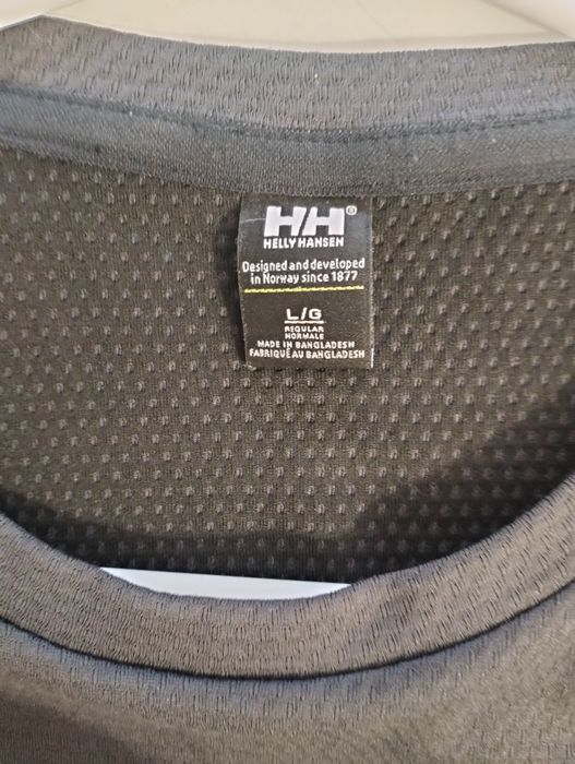 Helly Hansen, piękna szara koszulka funkcyjna, r. L