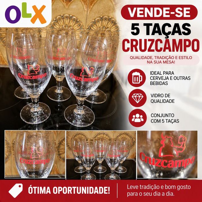 Conjunto 5 Taças Cruzcampo