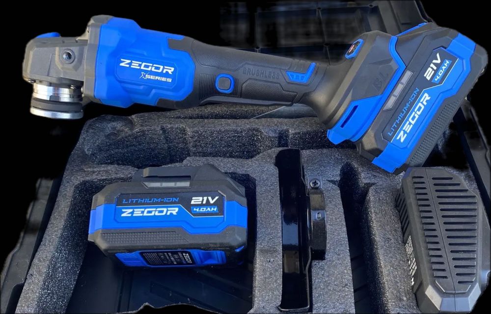 Болгарка Zegor AGAX-21BL KickBack Control (2 акум по 4амп кейс ЗУ)