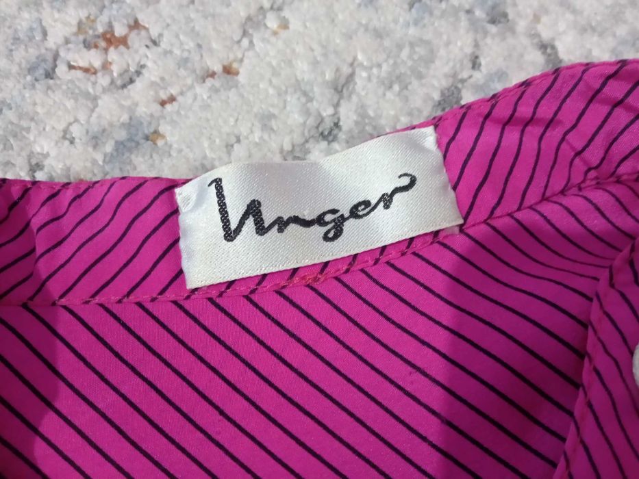 Unger komplet 100% jedwab 38 vintage amarantowy fuksja