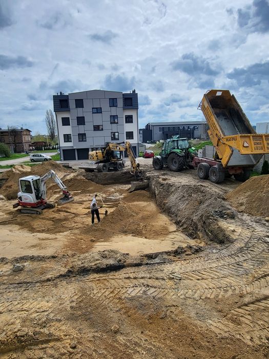 Zasypka fundamentów piasek żwir materiał zasypowy