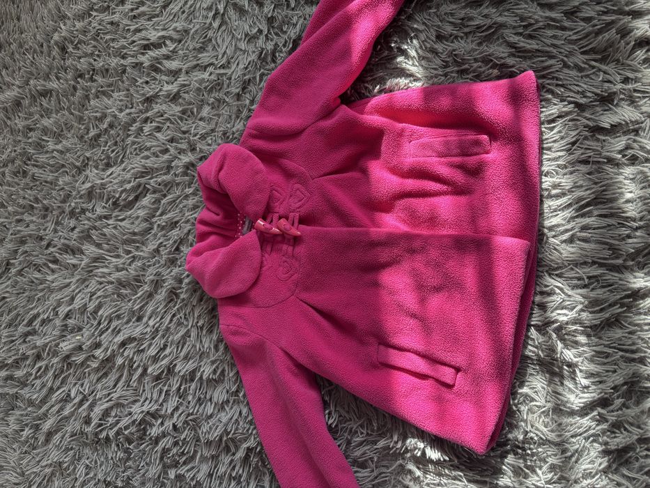 różowy płaszczyk dla dziewczynki - rozmiar 98 cm