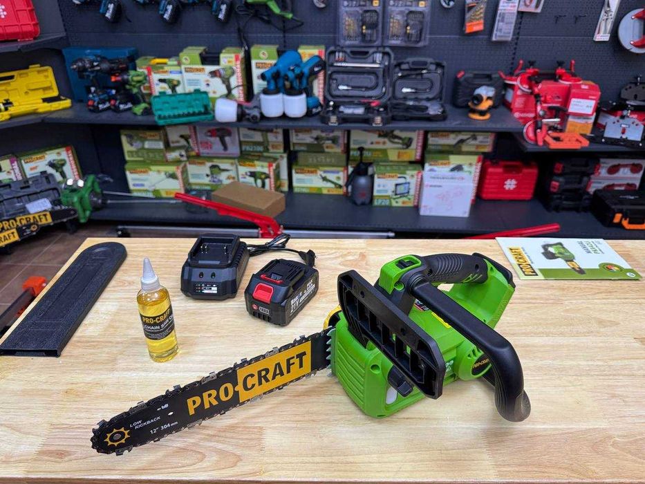 Ланцюгова пила Procraft + Акб 4 Ампера Razor +Зарядка +Масло  ГАРАНТІЯ