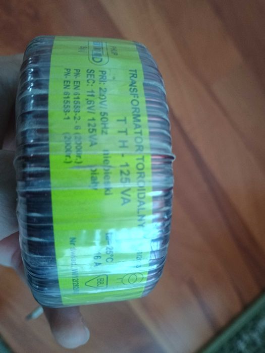 Transformator toroidalny 125VA 220V-11,6V 16A oświetlenie halogenowe