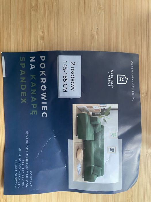 Elastyczny zielony pokrowiec na kanapę 145-185cm