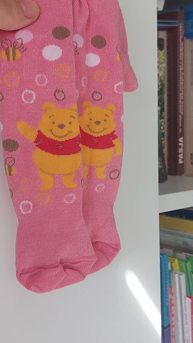 Rajstopki dziewczęce z Kubusiem Puchatkiem różowe 6mcy 68/74
