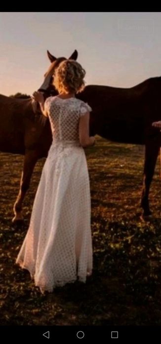 Piękna boho Suknia ślubna Yolan Cris Isabel xs 34 na 162 f
