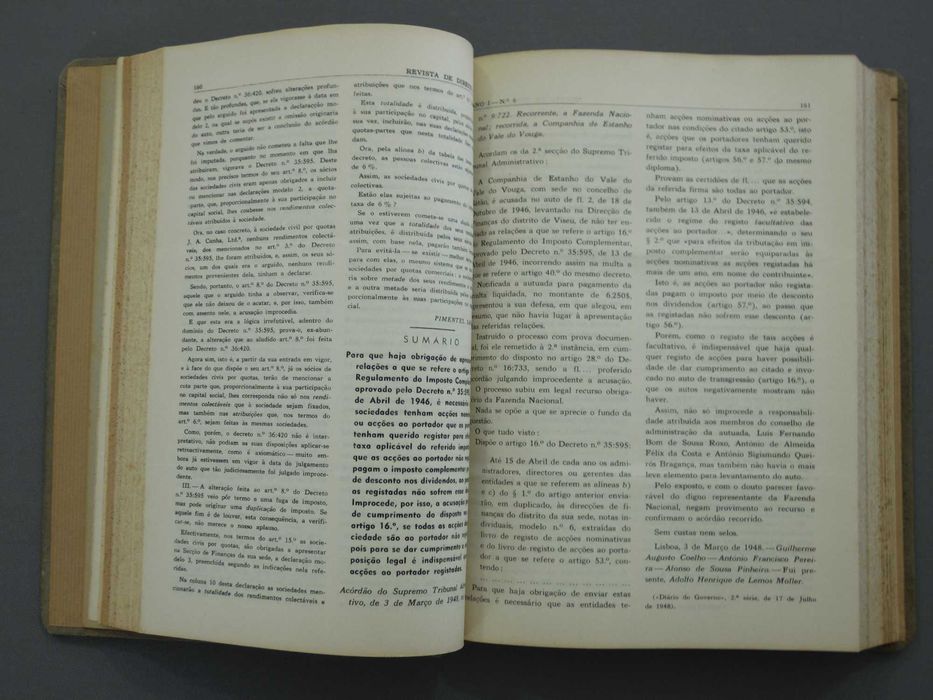 Livros Revista de Direito Fiscal '1948-'1957 - 7 Vols.