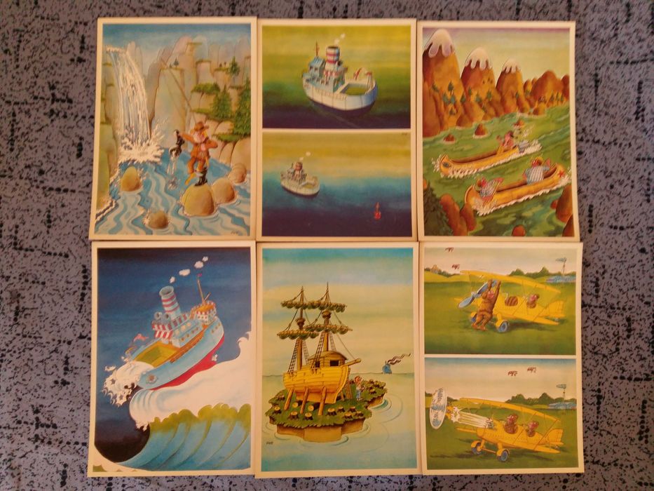 Postais de diferentes estilos