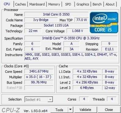 Procesor Intel Core i5-3550 4 x 3,3 GHz + wentylator